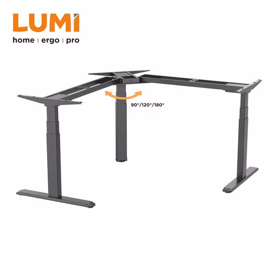 White Metal Frame, Fsc Bamboo Top Sit Stand Modern Home Office Desk